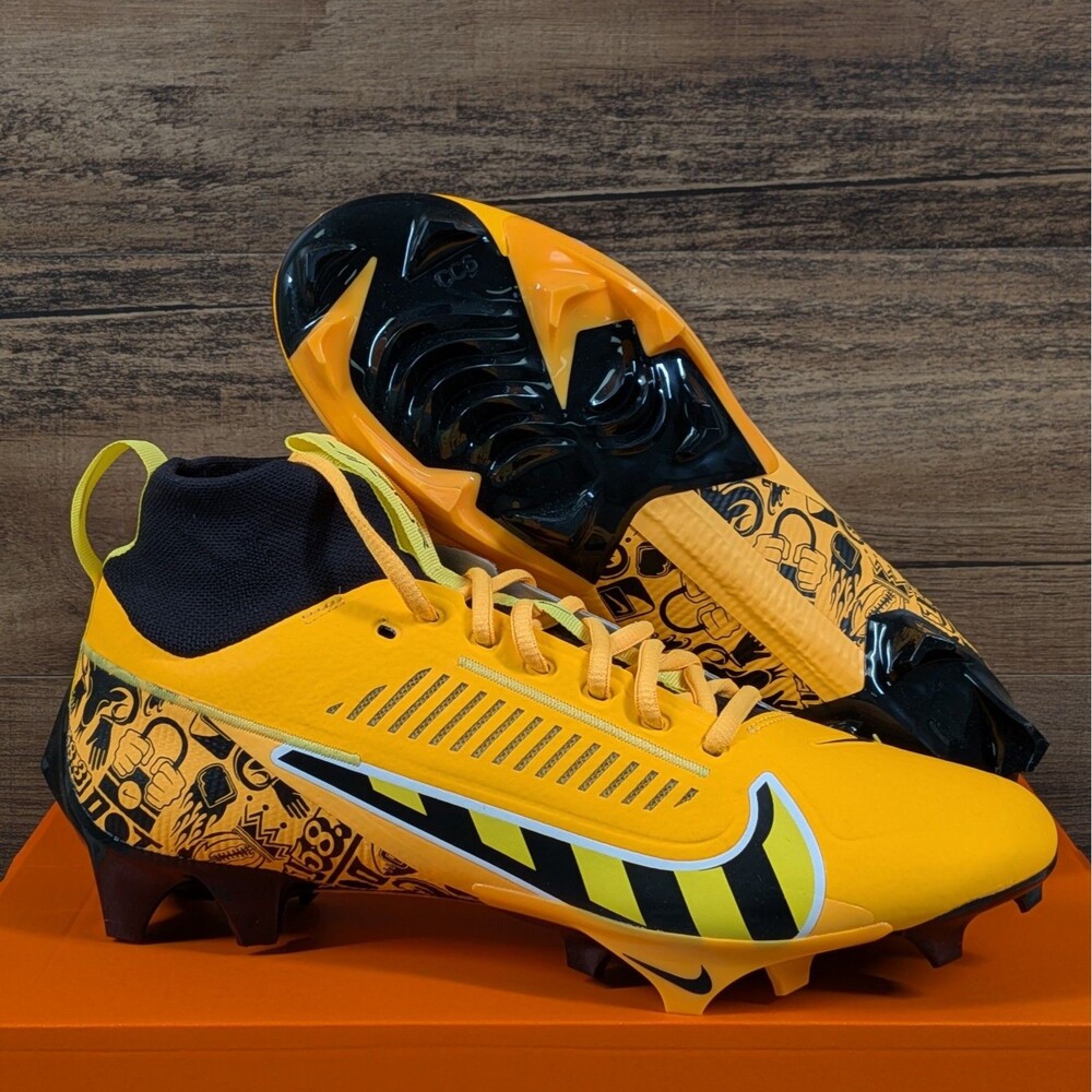 Nike Vapor Edge Pro 360 2 NRG Men's 10 Yellow Black Football Cleats FQ4026-800